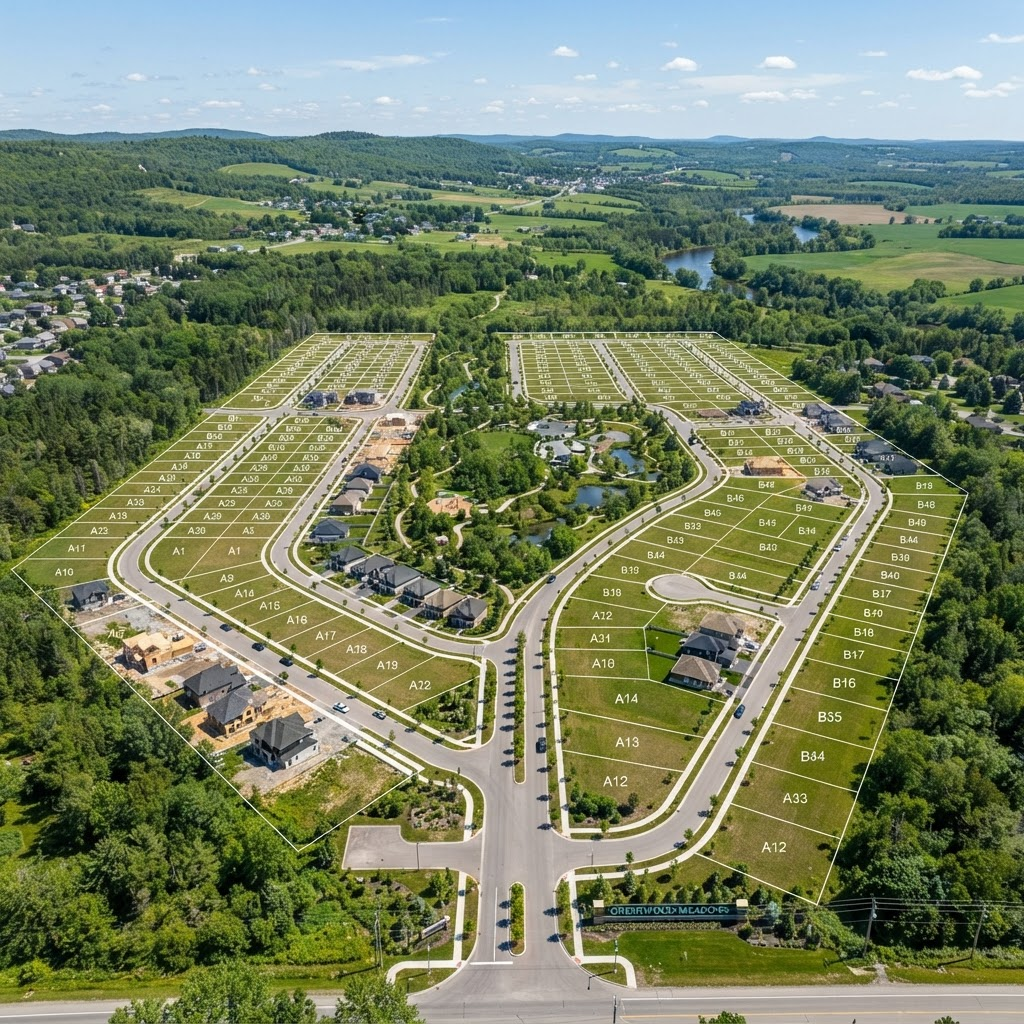 Aerial view of plotted development